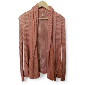 RIP CURL Coral White Beachy Drape Open Knit Waterfall Cardigan - Small